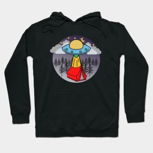 Alien Spaceship Visits Campers – Blue Red Hoodie